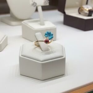 14k Gold Plated Ladybug and Flower Ring